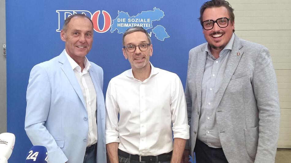 Peter Wurm, FPÖ-Chef Herbert Kickl und FPÖ-Bundesratsabgeordneter Christoph Steiner