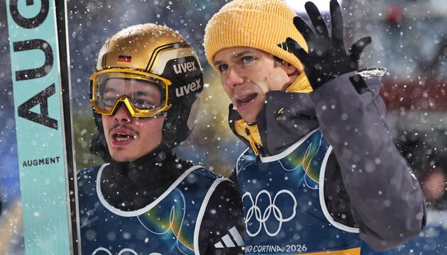 Philipp Raimund (l.) und Andreas Wellinger