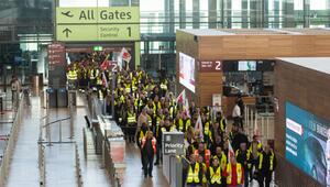 Verdi-Warnstreik an Flughafen Berlin Brandenburg BER im März.