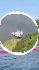 30 Tonnen Diesel ausgelaufen: Schiff verseucht sibirischen Fluss