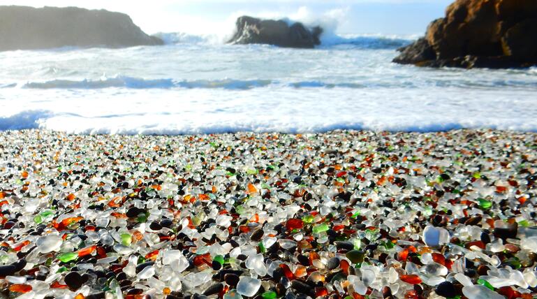 Glas-Strand, Fort Bragg, Kalifornien