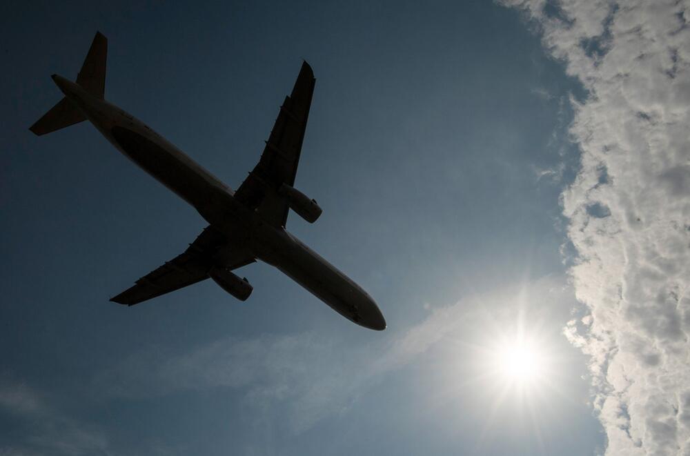 Flugzeug im Landeanflug