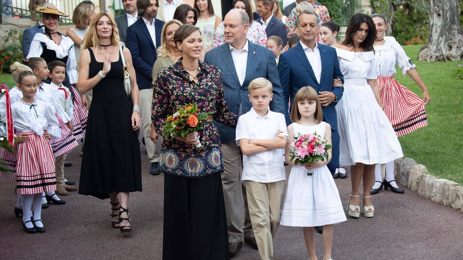 Charlène, Albert, Jacques und Gabriella