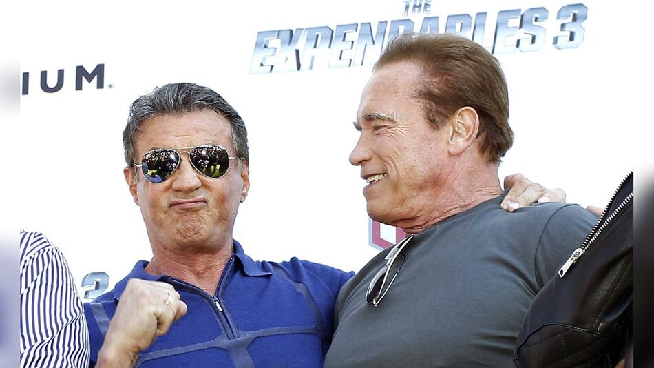 Ziemlich beste Muskel-Freunde: Arnold Schwarzenegger (r.) und Sylvester Stallone.