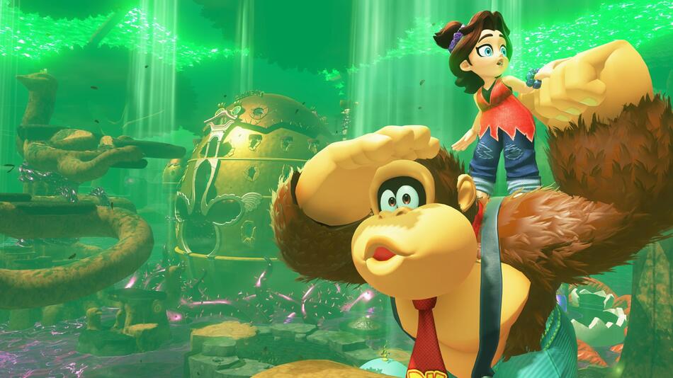 Screenshot aus dem Videospiel "Donkey Kong Bananza"