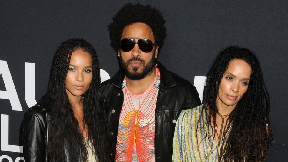 Zoë Kravitz mit ihrem Vater Lenny Kravitz und ihrer Mutter Lisa Bonet im Jahr 2016 bei einem ...