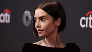 "Emily in Paris"-Star Lily Collins mit ihrer individuellen Variante des asymmetrischen Bob-Schnitts.