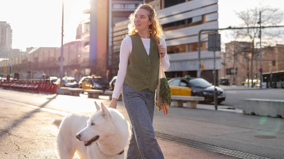 Frau und Hund