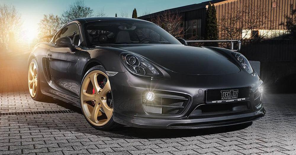 Goldene Details: Tuner Techart verpasst dem Porsche Cayman S schickes