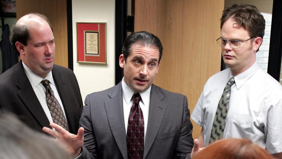 Es bleibt ein Bild aus der Vergangenheit: Steve Carell (M.) in "The Office".