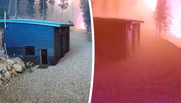 Ring-Kamera filmt Flammenhölle: Inferno hüllt Hütte in Utah ein