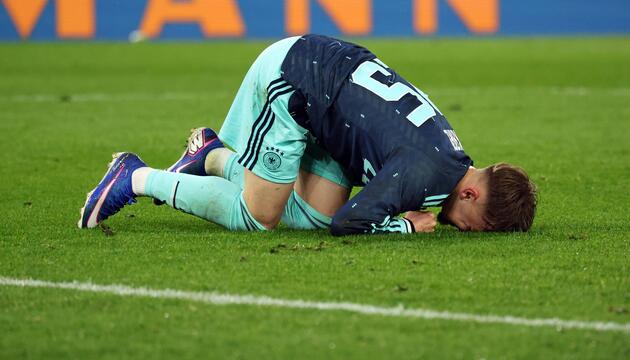 Lennart Karl bei seinem ersten Einsatz für Deutschland im Match gegen Ghana