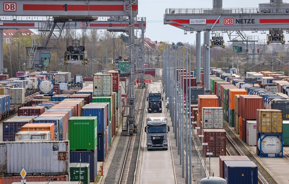 Zollkonflikt mit den USA - Umschlagbahnhof Leipzig
