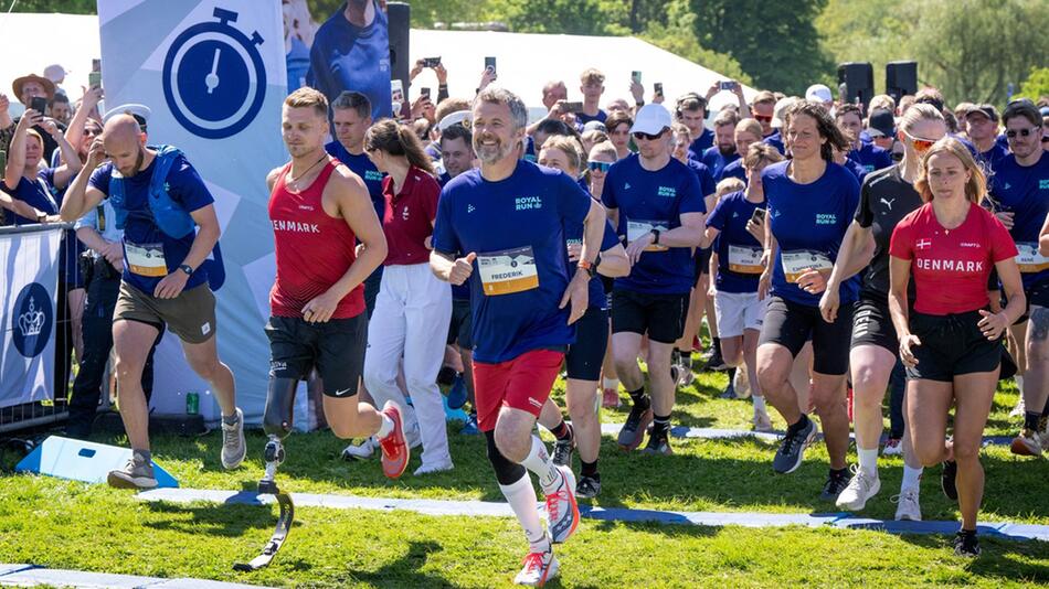 König Frederik X. von Dänemark nahm am 20. Mai am Royal Run in Fredericia, Dänemark, teil.