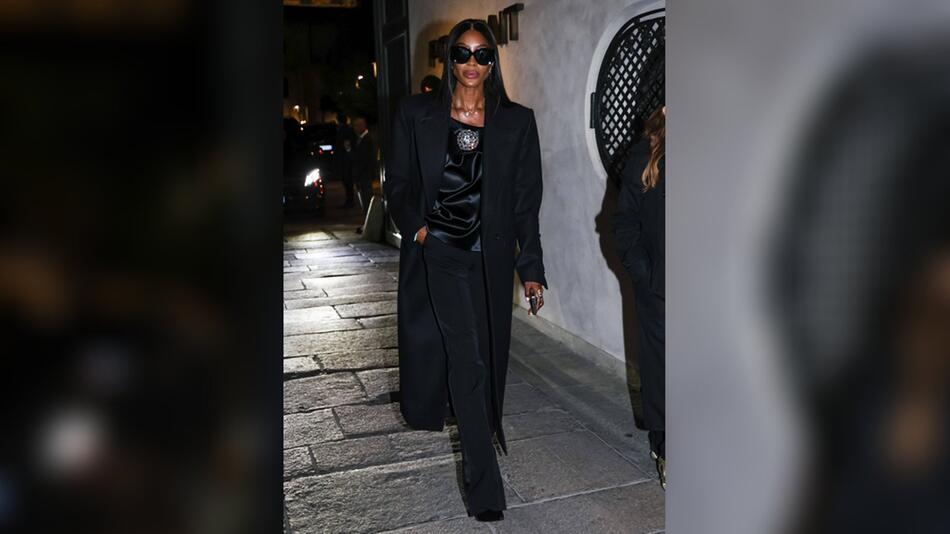 Naomi Campbell legte während der Party am Rande der Mailänder Modewoche einen eleganten Auftritt ...