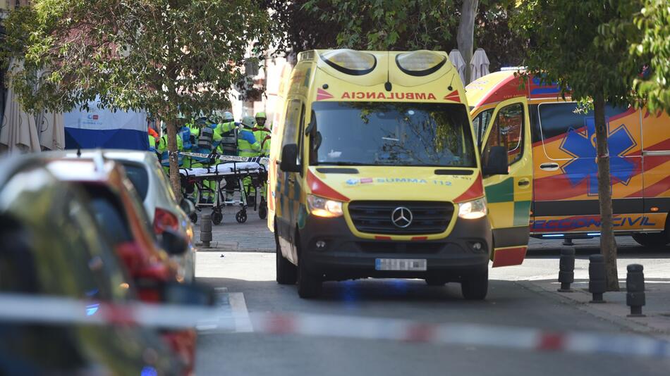 Verletzte bei Explosion in Gebäude in Madrid.