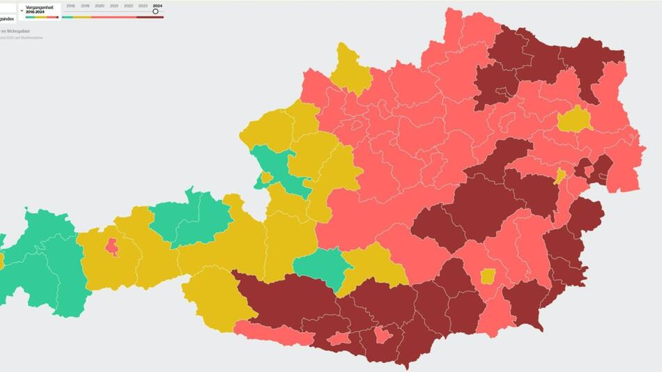 Interaktive Karte zeigt steigende Hitzebelastung in Österreich