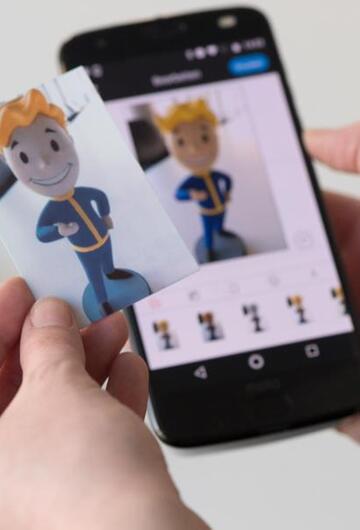 Vault Boy auf Polaroidbild