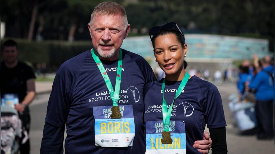 Boris Becker und Lilian de Carvalho Monteiro am Samstag in Neapel.