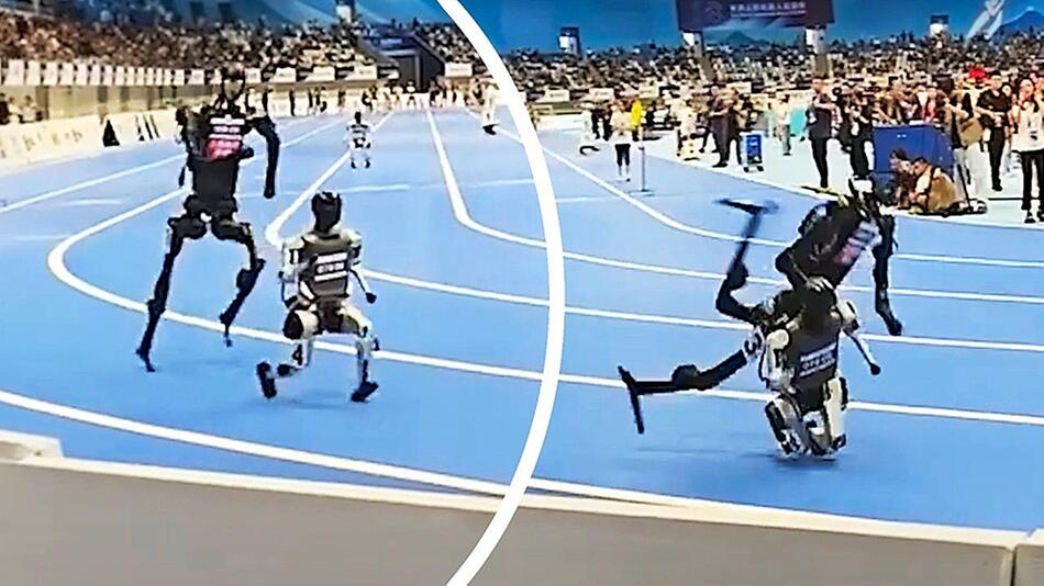 Stolper-Desaster bei Tech-Olympiade: Roboter blamiert sich bei Wettrennen
