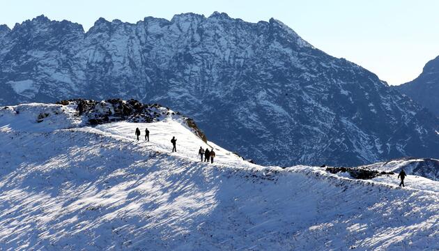 A wintery scene in Polish Tatra mountains
