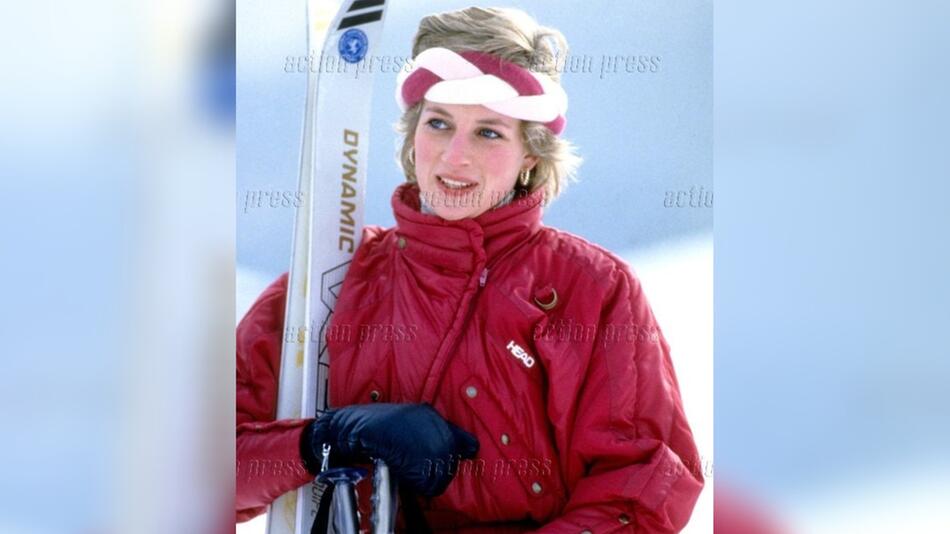 Unvergessen: Den roten Skianzug trug Prinzessin Diana - hier 1986 in Klosters - in einigen ...