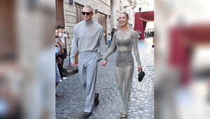 Erling Haaland und seine Freundin Isabel Haugseng Johansen kamen zur Dolce & Gabbana Modenschau ...
