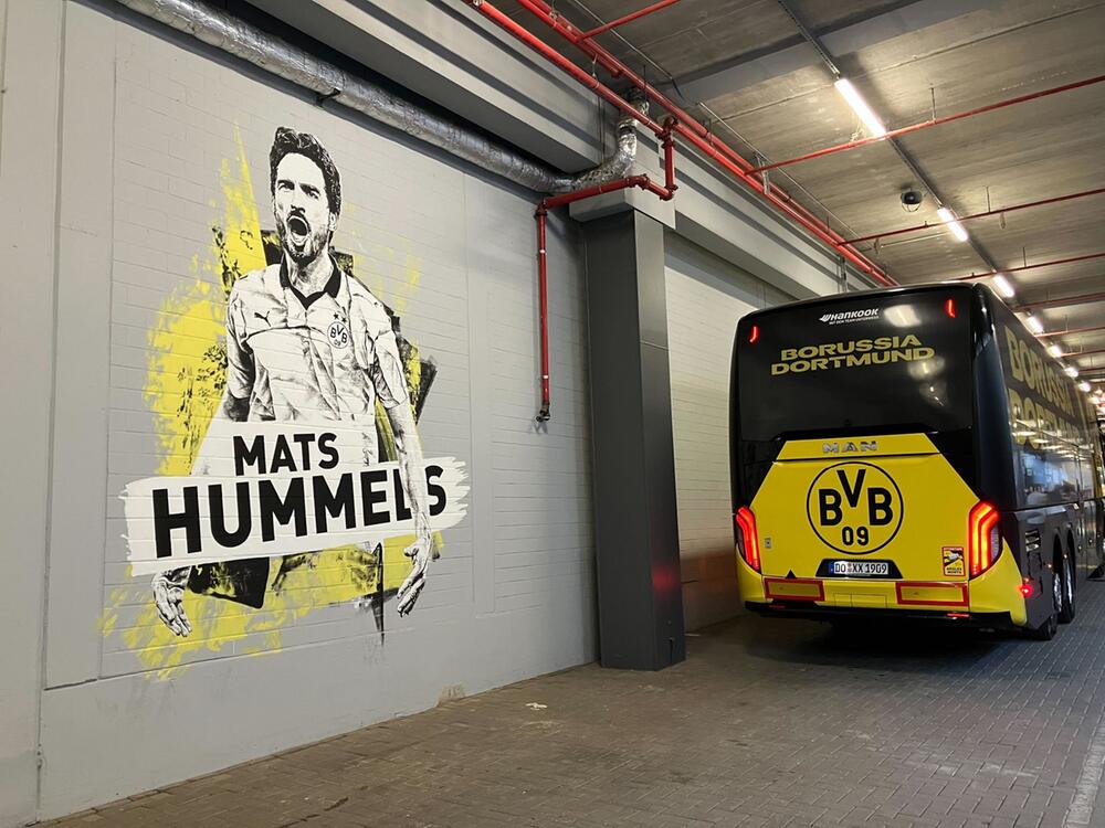 Mats Hummels-Graffiti am BVB-Stadion