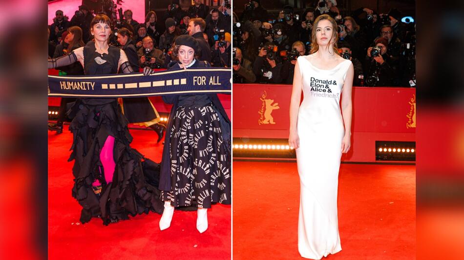 Meret Becker, Anna Thalbach und Luisa Neubauer (v.l.) bei der Berlinale.