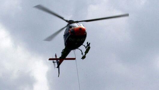 Mit Rettungshubschrauber geborgen