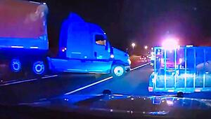 Raser schiebt Auto unter Lkw – Lastwagen rast auf Polizisten zu