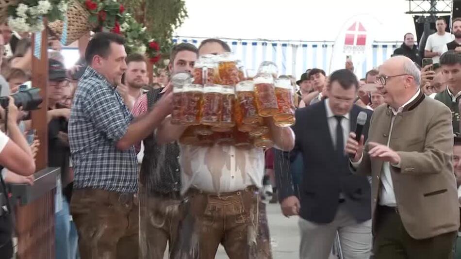 Weltrekord gescheitert - Bier verschüttet