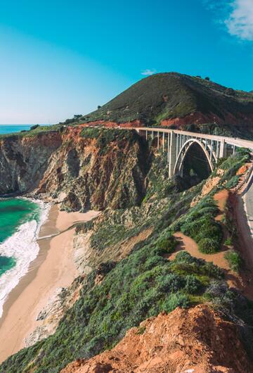 Pacific coastline, view from Highway number 1, California