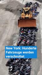 New York: Hunderte illegale Fahrzeuge werden verschrottet