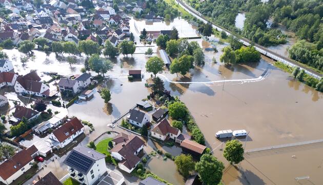 Hochwasser in Bayern - Reichertshofen