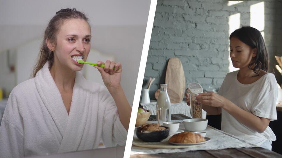Zähneputzen am Morgen: Vor oder nach dem Frühstück?