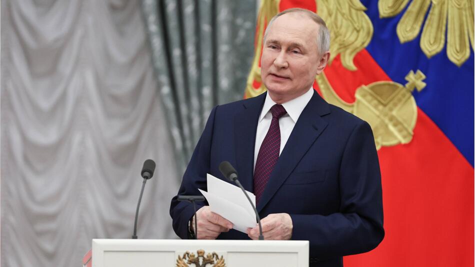 Russlands Präsident Wladimir Putin während einer Rede