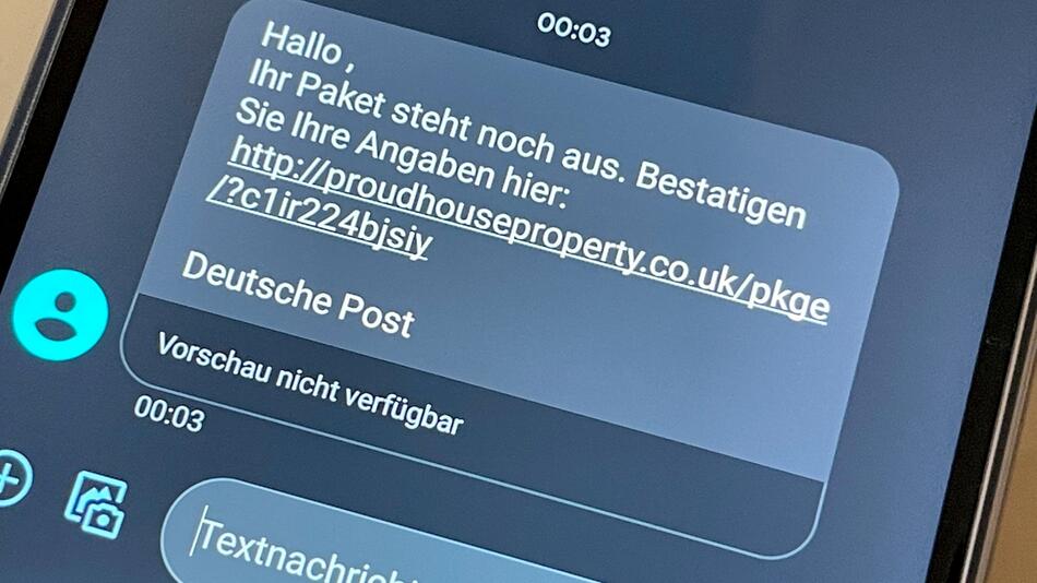 Eine betrügerische Textnachricht