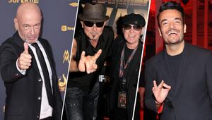 Der Graf (v.l.), die Scorpions-Stars Rudolf Schenker und Klaus Meine sowie Giovanni Zarrella ...