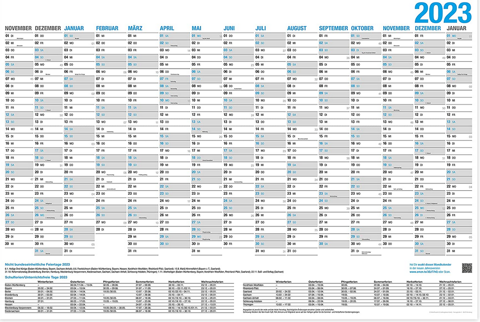 Jahr, 2023, Kalender, Planer, Notizen, Feiertage, Tagebuch, Wandkalender