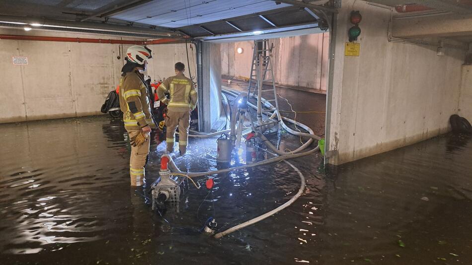 Überschwemmte Garage in Schwaz