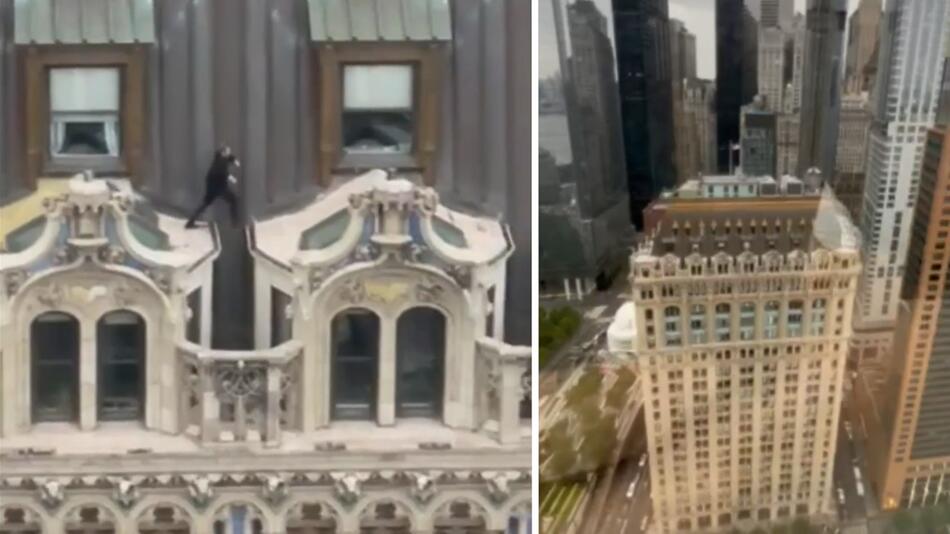 Viral: Mann im Anzug springt über Wolkenkratzer-Dächer in NYC