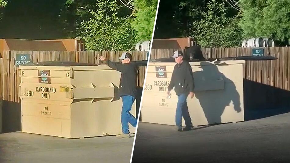 Passant wirft Müll in Container – und erlebt tierische Überraschung