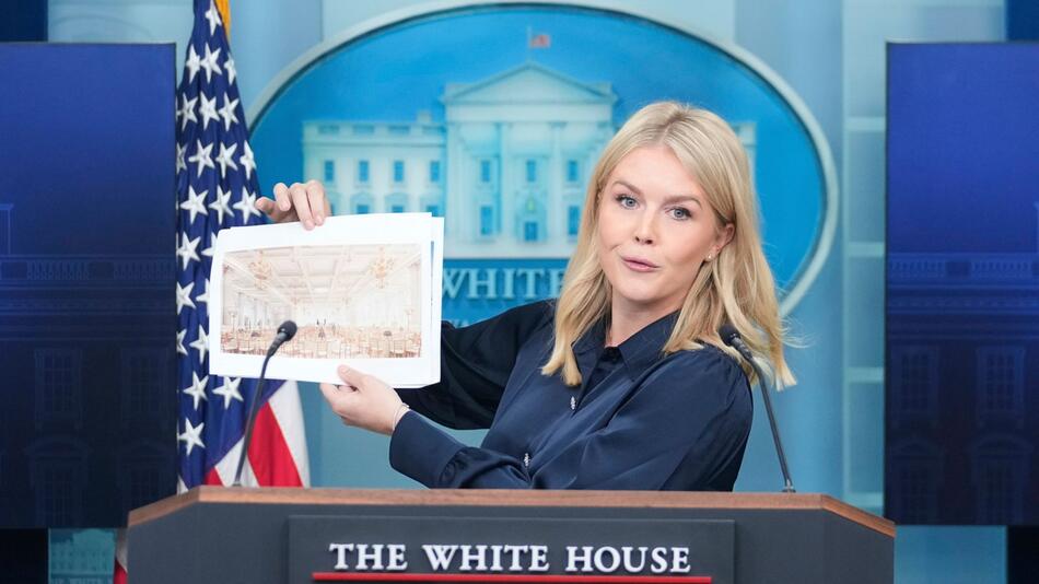 US-Pressesprecherin Leavitt stellt Bauvorhaben vor