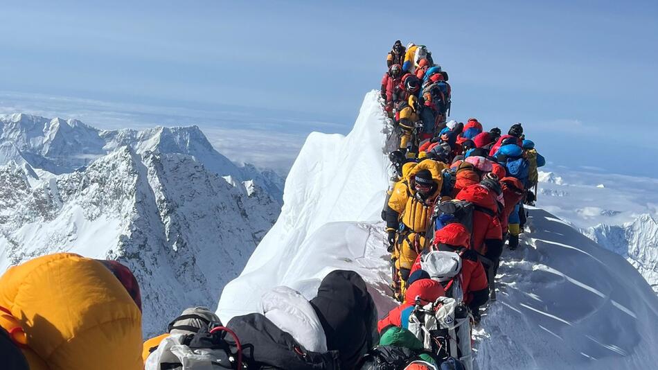 Bergsteiger und Bergführer auf dem Mount Everest