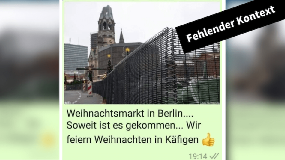 Zaun um den Weihnachtsmarkt am Breitscheidplatz in Berlin