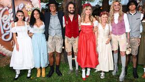 Ein Teil der Familie, v.l.n.r: Die Kinder Leni, Lou, Henry, Ehemann Tom Kaulitz und Mutter Heidi ...