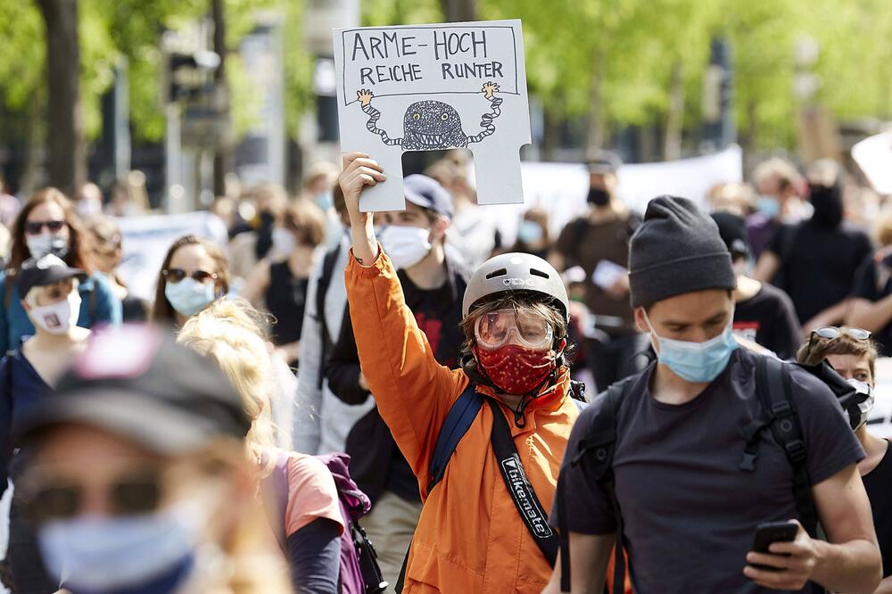 Demonstranten in Wien am 1. Mai 2020.