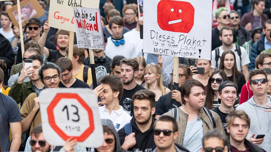 Protest gegen neues Urheberrecht - Stuttgart
