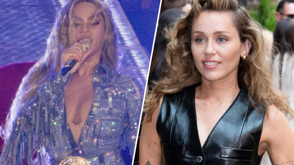 Miley Cyrus (rechts) hat große Bewunderung für Beyoncé.